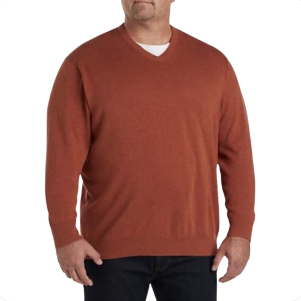 Harbor Bay Mens Big & Tall V Neck Sweater. Can Be Worn Unisex.